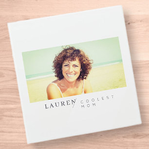 Modern Minimalist Custom Photo Coolest Mom Binder