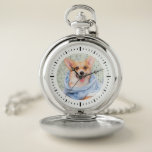 Modern Minimalist Custom Photo Pet Dog Keepsake Pocket Watch<br><div class="desc">Perfect for pet lovers or someone who has lost a beloved fur baby: This minimal simple clean design showcases a favourite photo of your dog,  cat,  or any other beloved pet! Personalize with your favourite photo and make this a perfect keepsake memorial gift for your family.</div>