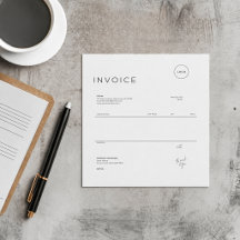 Modern Minimalist Custom Small Business Invoice