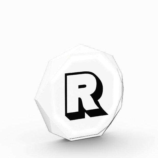 Modern Minimalist Custom Typography Monogram Photo Block (Left)