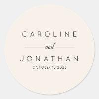 Modern Minimalist Custom Wedding Names Ivory