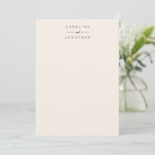 Modern Minimalist Custom Wedding Names Ivory Thank You Card