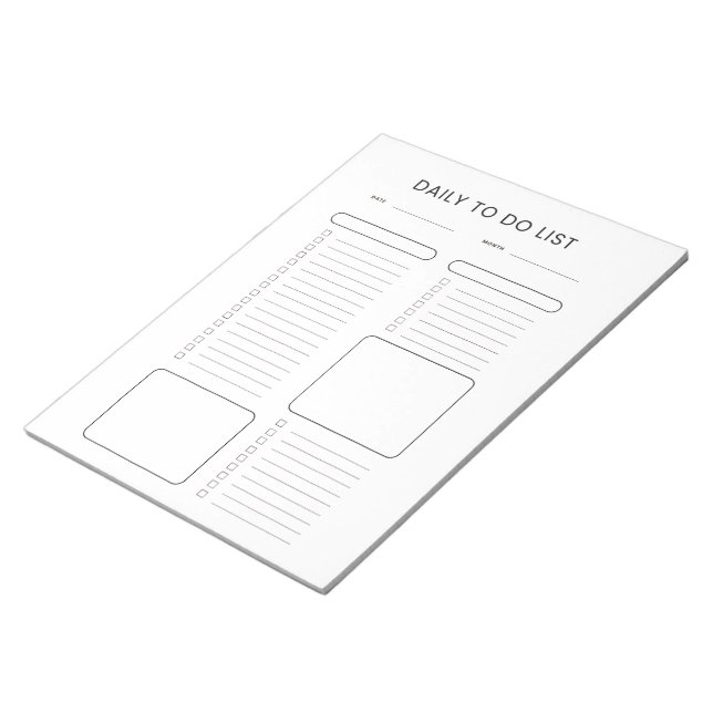 Modern Minimalist Daily To-Do List Notepad (Angled)