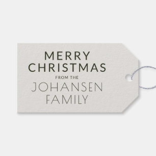 Modern Minimalist Dark Green "HO HO HO" Holiday Gift Tags