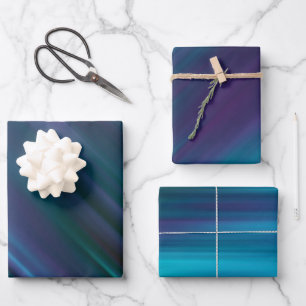 Modern Minimalist Dark Metallic Iridescent Rainbow Wrapping Paper Sheet