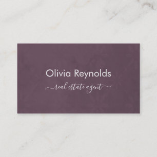 Modern Minimalist Dark Wine Burgundy QR Code Business Card