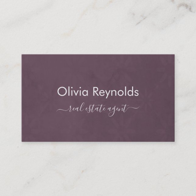Modern Minimalist Dark Wine Burgundy QR Code Business Card (Front)