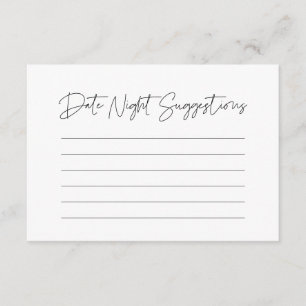 Modern Minimalist Date night ideas Enclosure Card
