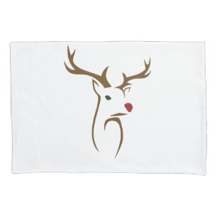 Modern Minimalist Deer Line Art Christmas Pillowcase