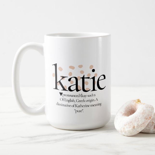 Modern Minimalist Define Katie 15oz Coffee Mug (With Donut)