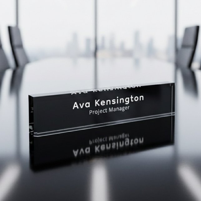 Modern Minimalist Desk Name Plate | Personalized  (Creator Uploaded)