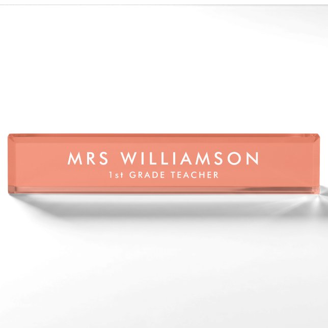 Modern Minimalist desk name plates for teachers (Front)