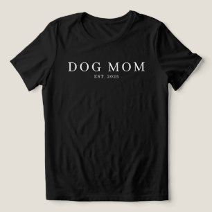 Modern Minimalist Dog Mom Established Date Tri-Blend Shirt