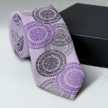 Modern Minimalist Dot Circle Black Purple Tie<br><div class="desc">A zen and whimsical, hipster piece of art. You can add a name, monogram or other custom text. A modern, geometric dot pattern with a boho vibe. The individual dots are in a circular pattern. To change the colour: click on the customize or advanced design area, and choose a colour...</div>