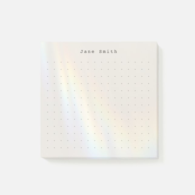 Modern Minimalist Dot Grid Personalized Name Post-it Notes (Creator Uploaded)