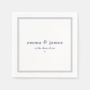 Modern Minimalist Double Border Wedding Napkins