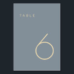 Modern Minimalist Dusty Blue and Gold Table Number<br><div class="desc">This Modern Minimalist Table Number is perfect for wedding table numbers or any table number party needs. Fully customizable! **PLEASE NOTE: To order,  simply adjust your table number and add each number to your cart separately. Then check out once you are finished.</div>