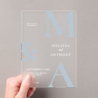 Modern Minimalist Dusty Blue and White Wedding