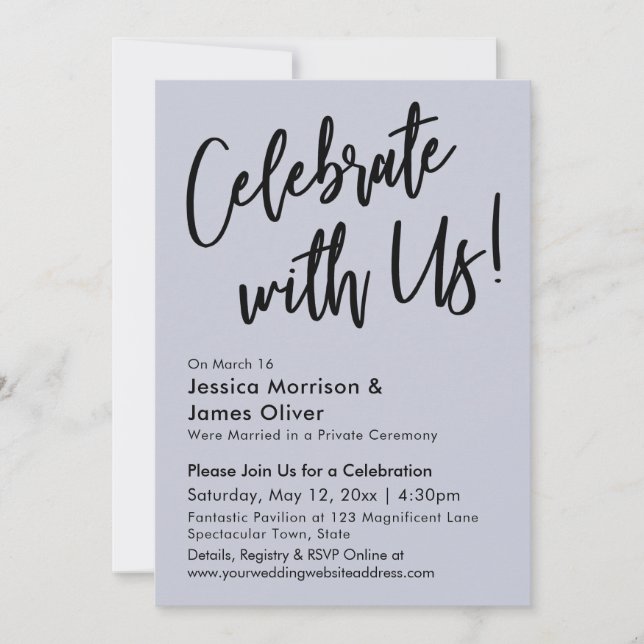 Modern Minimalist Dusty Blue Celebrate with Us! Invitation (Front)