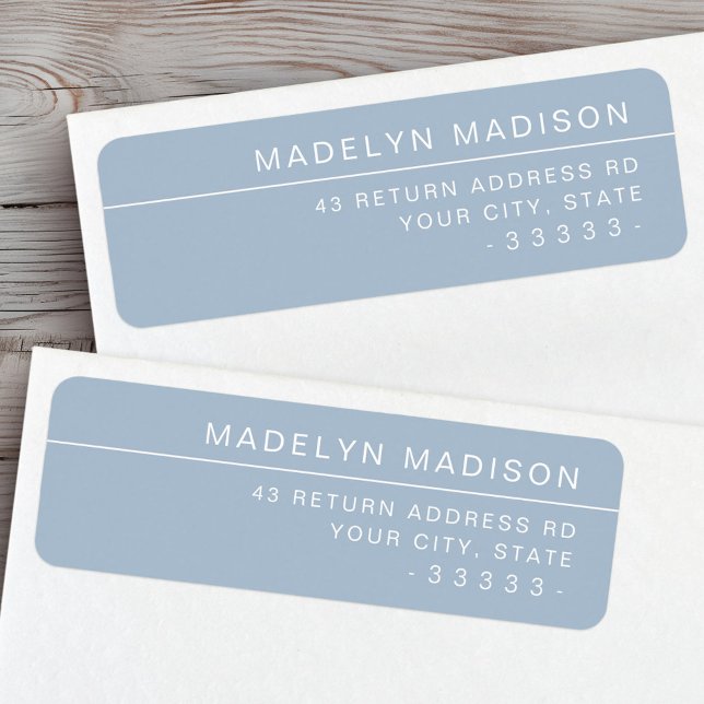 Modern minimalist dusty blue return address (Modern minimalist dusty blue return address label)