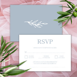 Modern Minimalist Dusty Blue Wedding RSVP Enclosure Card