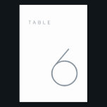 Modern Minimalist Dusty Blue & White Table Number<br><div class="desc">This Modern Minimalist Table Number is perfect for wedding table numbers or any table number party needs. Fully customizable! **PLEASE NOTE: To order,  simply adjust your table number and add each number to your cart separately. Then check out once you are finished.</div>