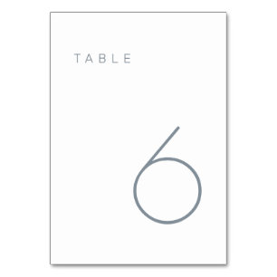 Modern Minimalist Dusty Blue & White Table Number