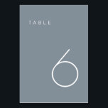 Modern Minimalist Dusty Blue & White Table Number<br><div class="desc">This Modern Minimalist Table Number is perfect for wedding table numbers or any table number party needs! Fully customizable!</div>