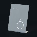 Modern Minimalist Dusty Blue & White Table Number  Pedestal Sign<br><div class="desc">This Modern Minimalist Table Number is perfect for wedding table numbers or any table number party needs. Fully customizable! **PLEASE NOTE: To order,  simply adjust your table number and add each number to your cart separately. Then check out once you are finished.</div>
