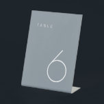 Modern Minimalist Dusty Blue & White Table Number  Pedestal Sign<br><div class="desc">This Modern Minimalist Table Number is perfect for wedding table numbers or any table number party needs. Fully customizable! **PLEASE NOTE: To order,  simply adjust your table number and add each number to your cart separately. Then check out once you are finished.</div>