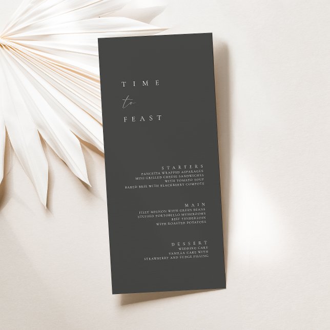 Modern Minimalist Dusty Grey Wedding Flat Menu (Creator Uploaded)