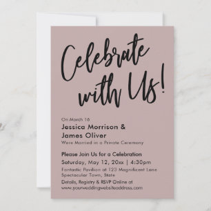 Modern Minimalist Dusty Rose Celebrate with Us! Invitation