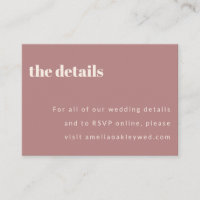 Modern Minimalist Dusty Rose Retro Custom Wedding