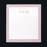 Modern Minimalist Dusty Rose To Do List Notepad<br><div class="desc">Modern Minimalist Dusty Rose To Do List Notepad. Create your own personalized checklist for daily tasks.</div>