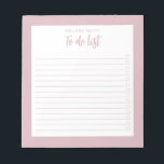 Modern Minimalist Dusty Rose To Do List Notepad<br><div class="desc">Modern Minimalist Dusty Rose To Do List Notepad. Create your own personalized checklist for daily tasks.</div>