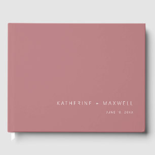 Modern Minimalist Dusty Rose Wedding Guest Book