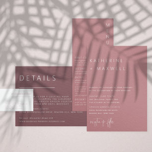 Modern Minimalist Dusty Rose Wedding Invitation