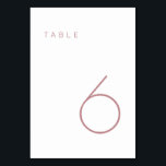 Modern Minimalist Dusty Rose & White Table Number<br><div class="desc">This Modern Minimalist Table Number is perfect for wedding table numbers or any table number party needs! Fully customizable! **PLEASE NOTE: To order,  simply adjust your table number and add each number to your cart separately. Then check out once you are finished.</div>