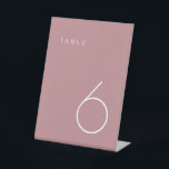 Modern Minimalist Dusty Rose & White Table Number  Pedestal Sign<br><div class="desc">This Modern Minimalist Table Number is perfect for wedding table numbers or any table number party needs! Fully customizable!</div>