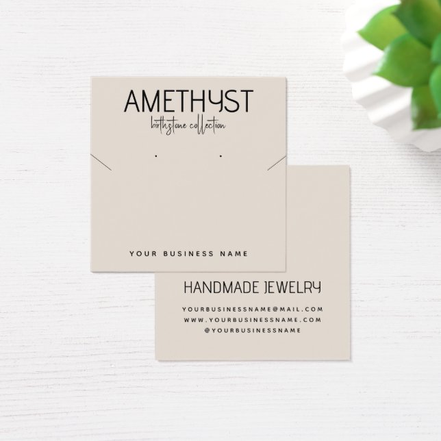 Modern minimalist earring jewellery display card (Desk)