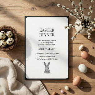 Modern Minimalist Easter Dinner  Invitation