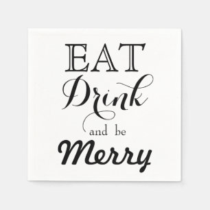 Modern Minimalist Eat Drink and be Married Napkin