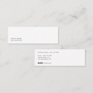 Modern Minimalist Editorial Typewriter-Style Mini Business Card