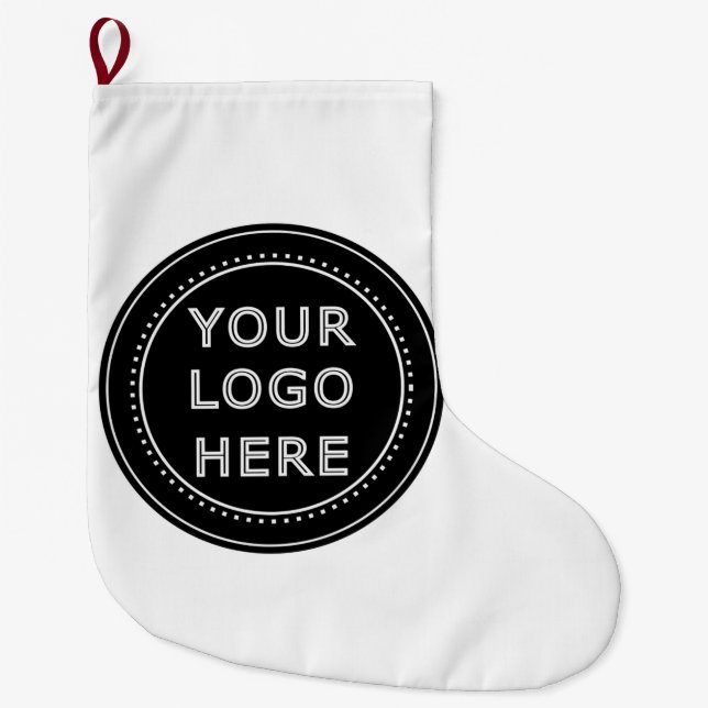 Modern, Minimalist, Elegant and Customizable  Large Christmas Stocking (Front)