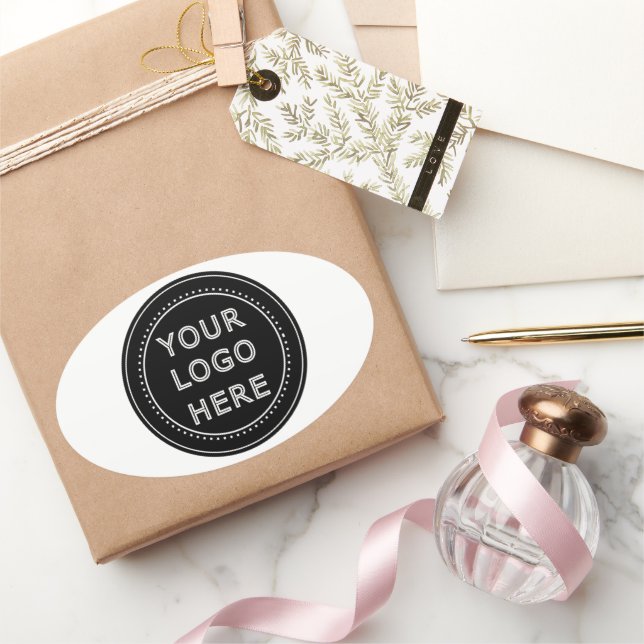 Modern, Minimalist, Elegant and Customizable  Oval Sticker (Gifting)