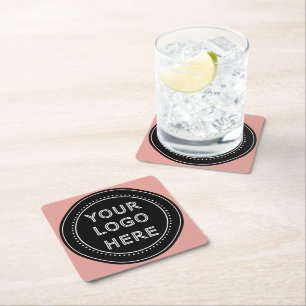 Modern, Minimalist, Elegant and Customizable  Square Paper Coaster