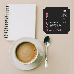 Modern Minimalist Elegant Black and Pink Paper Coaster