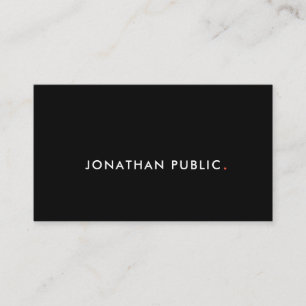 Modern Minimalist Elegant Black White Red Template Business Card