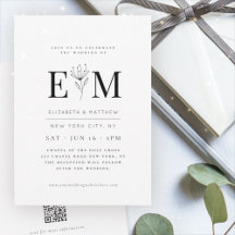 Modern Minimalist Elegant Chic Foliage Wedding