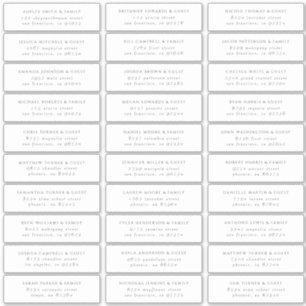 Modern Minimalist Elegant Chic Guest Names Address